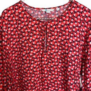 Boden Red Floral Print Midi Dress Sz 16L